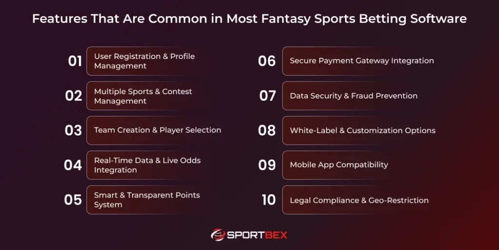 Features That Are Common in Most Fantasy Sports Betting Software